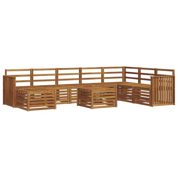 vidaXL Set divani Naturale Legno di Acacia Massello