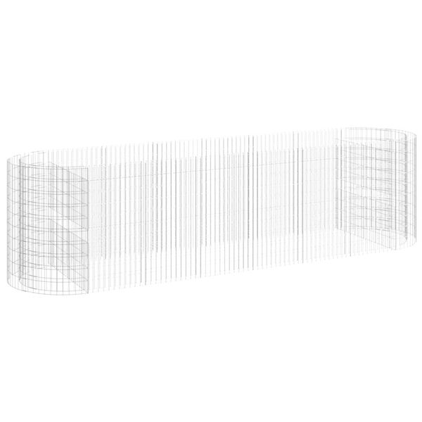 vidaXL Gabbione con Letto Rialzato in Ferro Zincato 400x100x100 cm