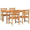 vidaXL Set da Pranzo per Giardino 5 pz in Legno Massello di Teak