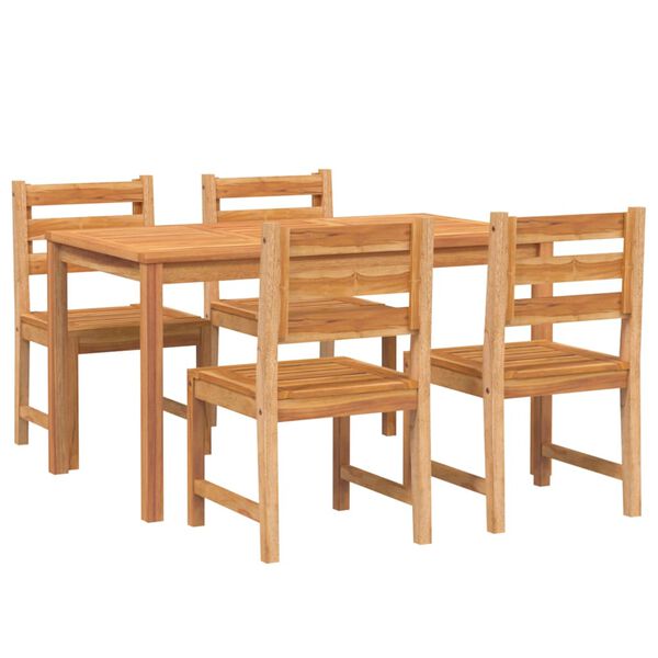 vidaXL Set da Pranzo per Giardino 5 pz in Legno Massello di Teak