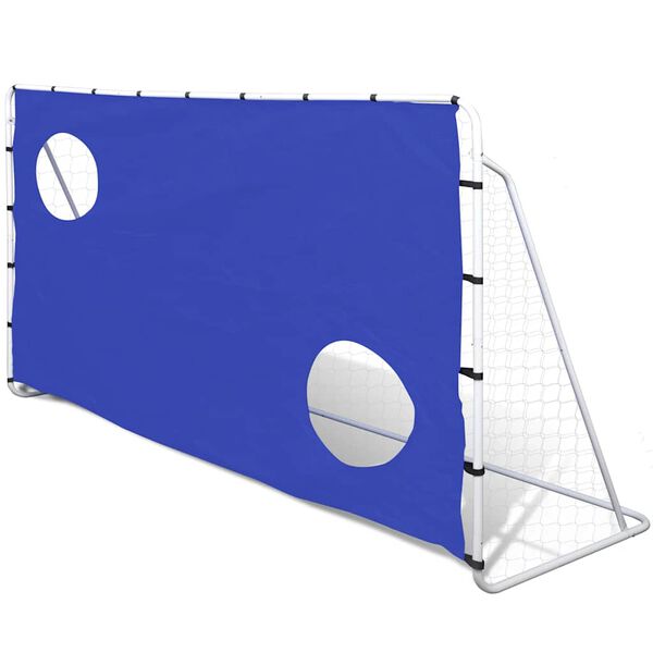 vidaXL Porta da Calcio e Telone con Buchi per Allenamento 240x92x150cm