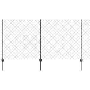 vidaXL Recinzione a maglie con palo 25 x 1,2 m Grigio Rete