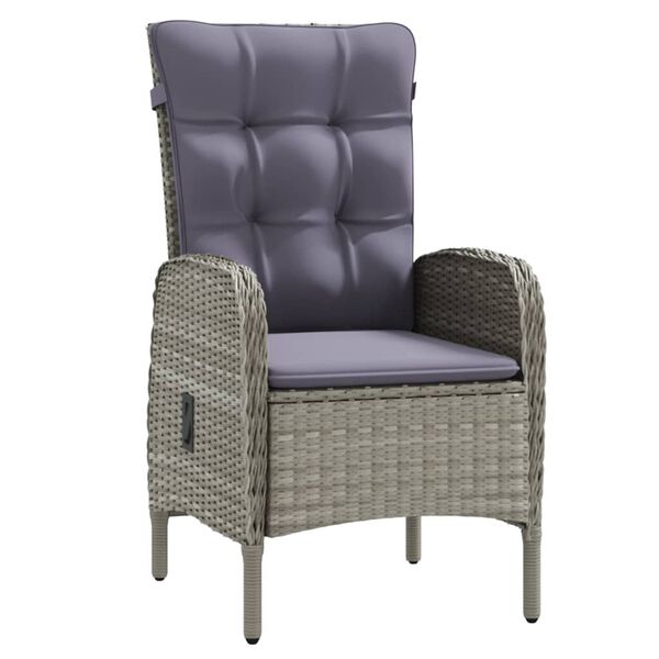 vidaXL Set da Pranzo da Giardino 9 pz con Cuscini Nero e Grigio