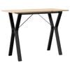 vidaXL Tavolo da Pranzo Telaio a Y 100x50x75 cm Legno Pino e Acciaio