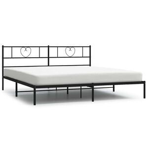vidaXL Giroletto con Testiera in Metallo Nero 183x213 cm
