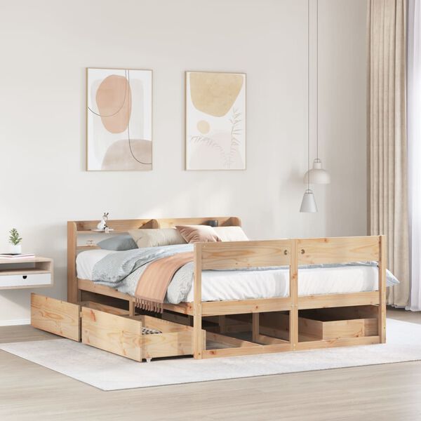 vidaXL Letto senza Materasso 150x200 cm in Legno Massello di Pino