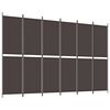 vidaXL Divisorio a 6 Pannelli Marrone 300x200 cm in Tessuto