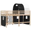 vidaXL Letto a Soppalco con Tunnel Bambini Bianco e Nero 90x190cm Pino