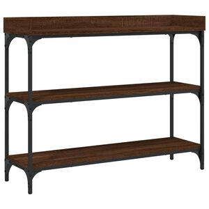 vidaXL Tavolino Consolle con Ripiani Rovere Marrone 100x30x80 cm