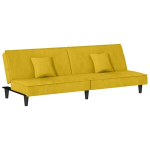 vidaXL Divano Letto Giallo in Velluto
