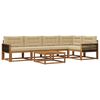 vidaXL Set di divani da esterno con cuscino 6 pcs Naturale e Beige