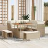 vidaXL Set Divano da Giardino 8 pcs Beige polyrattan
