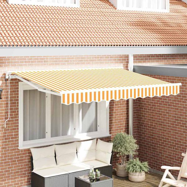 vidaXL Tenda Retrattile Giallo e Bianco 250 x 200 cm