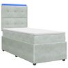 vidaXL Letto Box Spring LED con Materasso Grigio Chiaro 90 x 190 cm