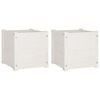 vidaXL Fioriere da Giardino 2 pz Bianche 40x40x40 cm Massello di Pino