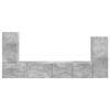 vidaXL Set mobile TV 4 pcs Grigio cemento Legno multistrato