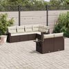 vidaXL Set Divani da Giardino 7 pz con Cuscini Marrone in Polyrattan
