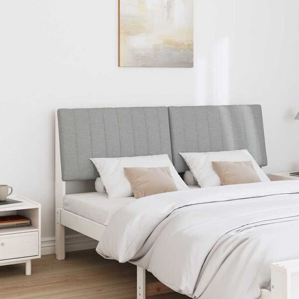 vidaXL Testiera imbottita Grigio chiaro 150 cm Pino massello