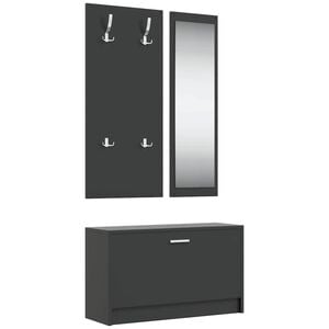 vidaXL Set Scarpiere 3 in 1 Nero in Legno Multistrato