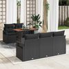 vidaXL Set Divano da Giardino con archiviazione 6 pcs Nero Poly Rattan