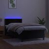 vidaXL Letto a Molle con Materasso e LED Nero 80x200 cm in Velluto