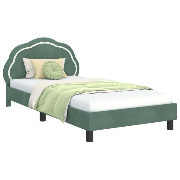 vidaXL Struttura letto bambini con testata Verde Mare 80 x 200 cm