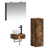 vidaXL Set di Armadi da Bagno 4 pz Rovere Fumo Legno ingegnerizzato
