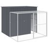 vidaXL Casetta Cani con Corsa Antracite 214x253x181 cm Acciaio Zincato
