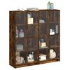 vidaXL Libreria Ante Rovere Fumo 136x37x142 cm in Legno Multistrato