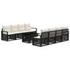 vidaXL Set Divano da Giardino 9 pz Nero e Bianco Crema polyrattan