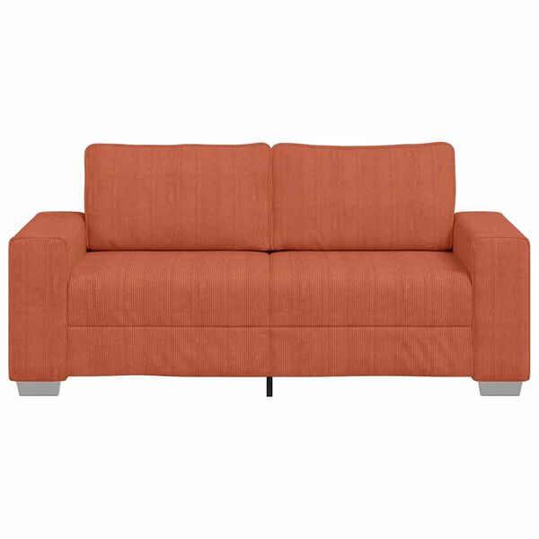 vidaXL Divano Divanetto Rosso Arancione 180x77x82 cm Tessuto Velluto a Coste