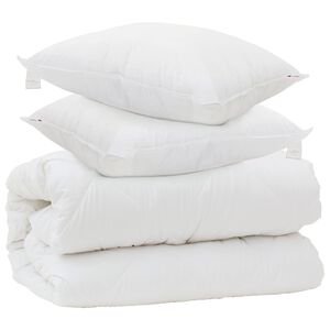 vidaXL Piumone con Cuscini con cuscino 3 pcs Bianco Microfibra