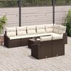 vidaXL Set di divani con cuscino 9 pcs Marrone polyrattan