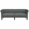 vidaXL Divano Chesterfield Grigio scuro 201.5 x 74.5 x 74.5 cm Tessuto