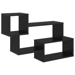 vidaXL Mensola sospesa A parete Rovere Nero 87 x 20 x 55 cm