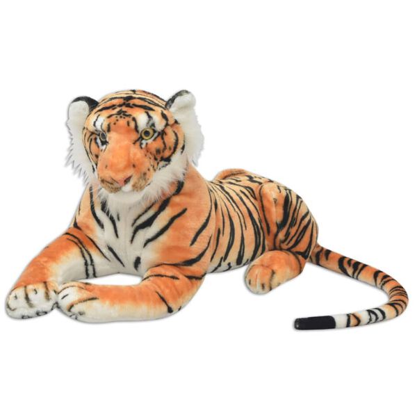 vidaXL Giocattolo in Peluche Tigre Marrone XXL