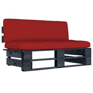 vidaXL Divano Centrale Giardino su Pallet Nero Legno Pino Impregnato