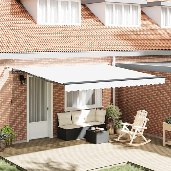 vidaXL Tessuto per Tenda con Bianco 400 &times; 350 cm Poliestere