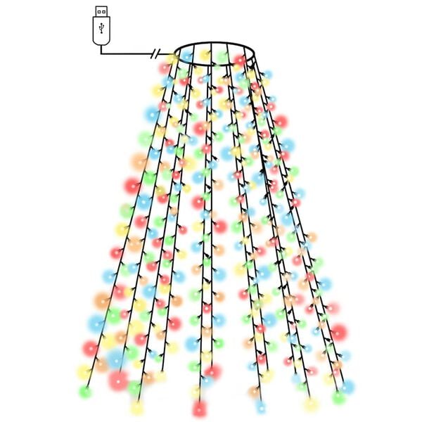 vidaXL Rete di Luce per Albero di Natale 150 LED Multicolore 150 cm
