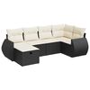 vidaXL Set Divano da Giardino 6 pz con Cuscini Nero in Polyrattan