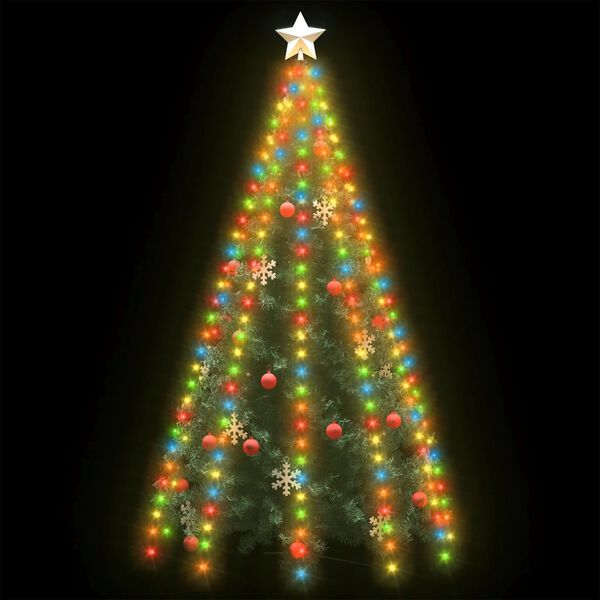 vidaXL Rete di Luce per Albero di Natale 300 LED Multicolori 300 cm