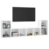 vidaXL Set Mobile TV 3 pz Bianco Lucido in Legno Multistrato
