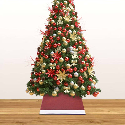 vidaXL Gonna per Albero di Natale Rossa e Bianca 48x48x25 cm