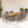 vidaXL Set Pranzo da Giardino 7 pz con Cuscini Beige Misto Polyrattan