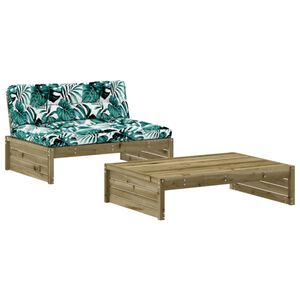 vidaXL Set Divani da Giardino 2pz con Cuscini Legno Impregnato di Pino