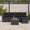 vidaXL Set Divano da Giardino con archiviazione 6 pcs Nero polyrattan