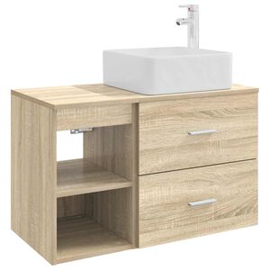 vidaXL Set di mobili per il bagno 2 pcs Rovere Sonoma