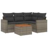 vidaXL Set Divano da Giardino 5 pz con Cuscini Grigio in Polyrattan