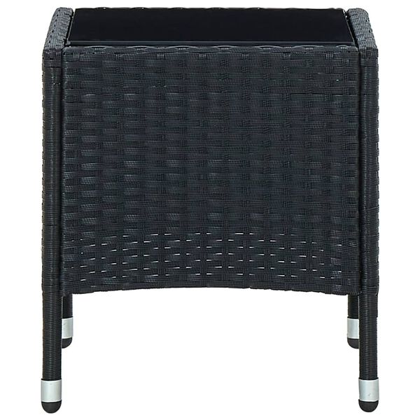 vidaXL Tavolo da Giardino Nero 40x40x45 cm in Polyrattan