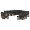 vidaXL Set Divano da Giardino 13 pz Grigio polyrattan